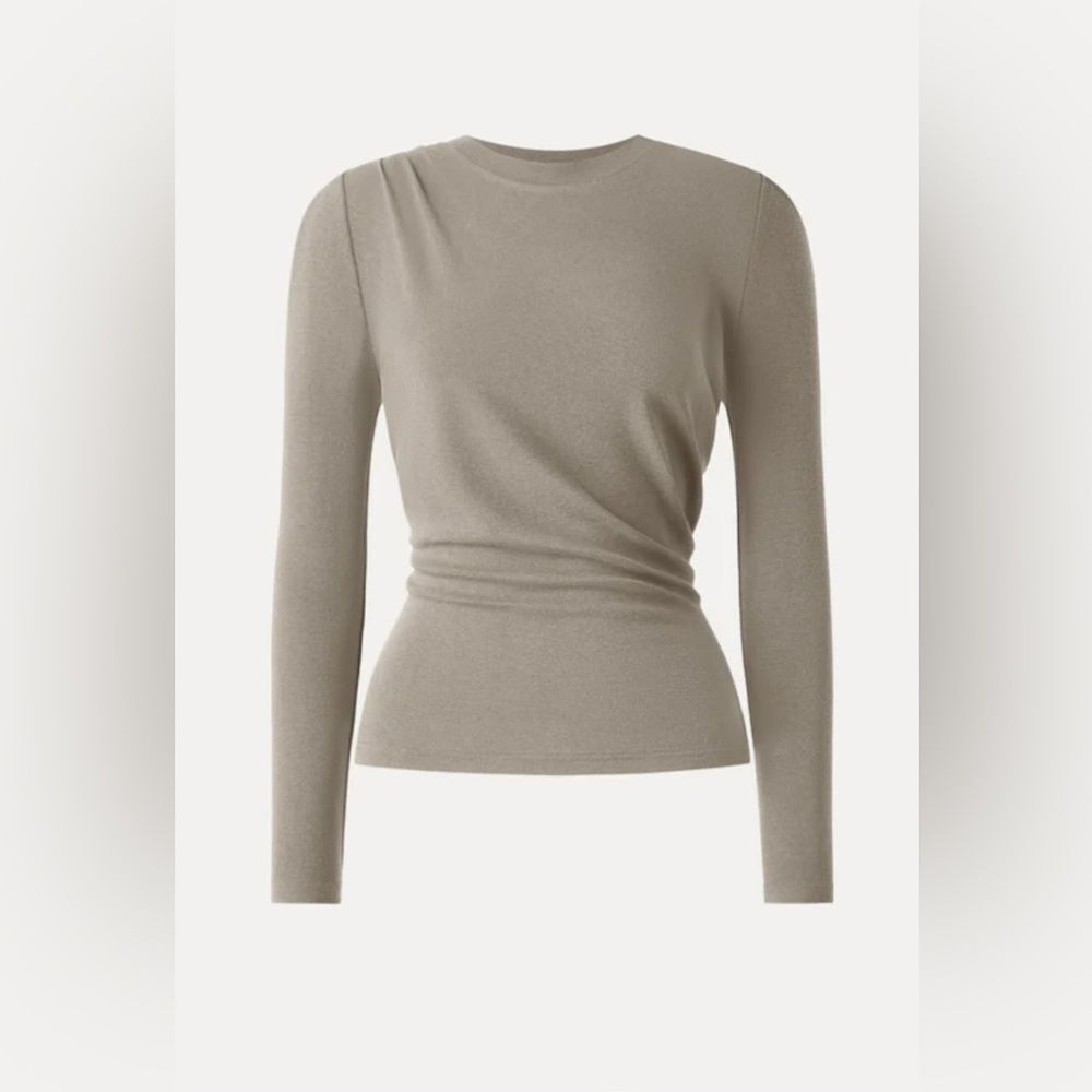 NWT OGL LiteWarm Light Warm Crewneck Tucked Top - Griege Size 2XL